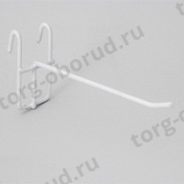 Крючок для решетки (сетки) белый для оборудования магазина, длина 200 мм, 210001