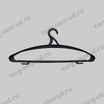 Вешалка плечики для одежды пластиковая с перекладиной, 400 мм, черная, размер одежды: 40-42(S), В-109-50