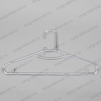 Вешалка плечики для одежды пластиковая с перекладиной и крючками, 400 мм, прозрачная, размер одежды: 44-46(M) , В-217