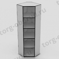 Стеллаж торговый угловой для оборудования магазина (2000х600х600мм), цвет: белый СТ-13