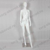 Манекен для одежды женский ростовой глянцевый, стоячий, белый, 4A-64(бел)