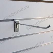 Крючок 250 мм, хром на торговую панель для оборудования магазинов K06-250
