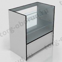 Прилавок витрина торговая из ЛДСП и стекла для магазина, для посуды или коллекций ПР-32(бел)