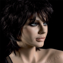 Парик женский для манекена, искусственный, с челкой, кудрявые короткие волосы, цвет черный. MD-G010
