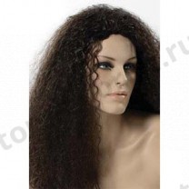 Парик женский для манекена, искусственный, без челки, длинные кудрявые волосы, цвет каштан. MD-G022