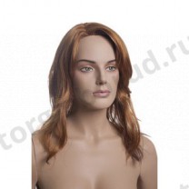 Парик женский для манекена, искусственный, без челки, средние волнистые волосы, цвет медовый. MD-A10