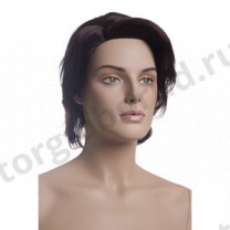 Парик женский для манекена, искусственный, без челки, короткие прямые волосы, цвет черный. MD-A11