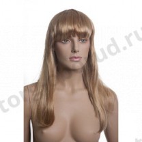 Парик женский для манекена, искусственный, с челкой, длинные прямые волосы, цвет платинум блонд. MD-A14