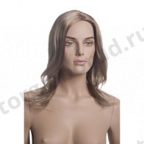 Парик женский для манекена, искусственный, без челки, средней длины волнистые волосы, цвет пепельный блонд. MD-A22