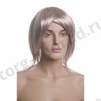 Парик женский для манекена, искусственный, без челки, короткие прямые волосы, цвет пепельный блонд. MD-A23