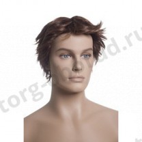 Парик мужской для манекена, искусственный, с челкой, короткие прямые волосы, цвет каштан. MD-B6
