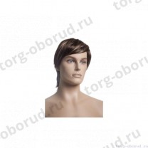 Парик мужской для манекена, искусственный, с челкой, короткие прямые волосы, цвет каштан. MD-B9