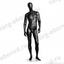 Манекен мужской, матовый черный, абстрактный, для одежды в полный рост, стоячий прямо, классическая поза. MD-Storm Type 01M-02M