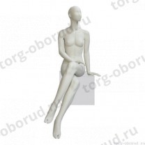 Манекен женский, абстрактный, для одежды в полный рост, цвет слоновой кости, сидячий. MD-Solo Type 05F-07M