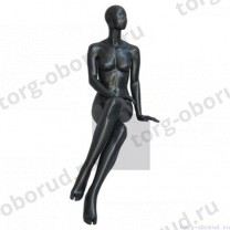 Манекен женский, абстрактный, для одежды в полный рост, цвет черный, сидячий. MD-Solo Type 05F-06M