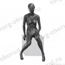 Манекен женский, серый, абстрактный, для одежды в полный рост, сидячий. MD-GREY 05F-03M