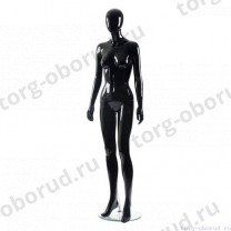 Манекен женский, абстрактный, для одежды в полный рост, цвет черный глянец, стоячий прямо, классическая поза. MD-Glance 07(черн)