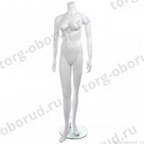 Манекен женский, скульпутрный, без головы, для одежды в полный рост, цвет белый, стоячий прямо, классическая поза. MD-Smart (headless) Pose 37-01M