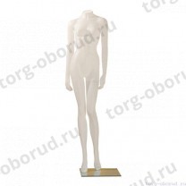Манекен женский, стилизованный, без головы, пластиковый, для одежды в полный рост, цвет белый, стоячий прямо. MD-M RO GISELLEC