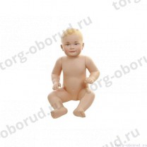 Манекен детский, скульптурный, телесного цвета, для одежды в полный рост, на 6-12 месяцев, сидячий. MD-Baby 2