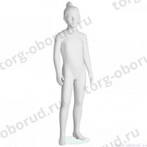 Манекен детский (девочка), скульптурный, белого цвета, для одежды в полный рост, на 6 лет, стоячий прямо. MD-Peppy 04-01M