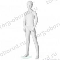 Манекен детский (мальчик), скульптурный, белого цвета, для одежды в полный рост, на 12 лет, стоячий прямо. MD-Peppy 13-01M
