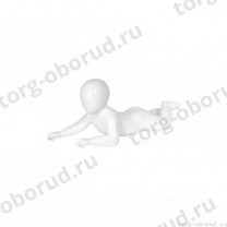 Манекен детский, стилизованный, белый глянец, для одежды в полный рост, на 6-12 месяцев, лежачий. MD-FRJ-01C-01G